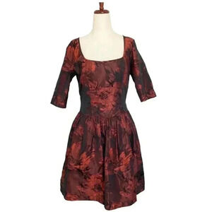 Peruvian Connection Red Cocktail Dress Size 6